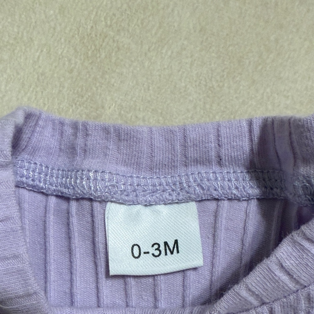 Lilac Ribbed Kids Bodysuit - Picture 2 of 3